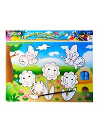Настольное покрытие HOBBY Цветы (пластиковая аква-накладка+кисть) (671609) (425-1360) (415х350мм) (упаковка) (ИТИ)