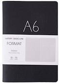 Записная книжка «Format» А6+, 80 листов в линейку, черная экокожа, Listoff - 0