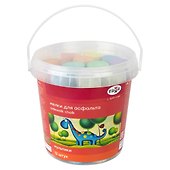 Мелки цветные 12 штук асфальтные, круглые "Мультики", Гамма - 1