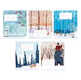 Тетрадь в клетку Listoff, "Зимний пейзаж (Универсальная плашка)", 24 листа, в ассортименте