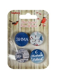 Набор фишек из металла № 3-2 С Рождеством (SCB340001018) (4шт.) (упаковка)