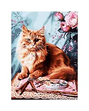 Картина по номерам LORI "Кот-художник", холст на подрамнике 30х40 см