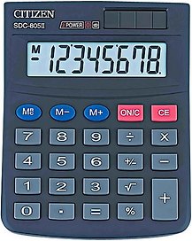 Калькулятор 8-разрядный настольный, SDC-805BN, Citizen