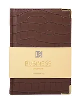 Ежедневник дат. 2026г. А5 176л "Business Premium. Impact" темно-коричневый, 7Б, иск.кожа, обл.поролон, тв.переплет, мет.уголки, тонир.блок, зол.торец, справ.мат-лы, 2 ляссе, инд.уп