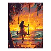 Картина по номерам холст на подрамнике 30*40 см "Золотой  закат"