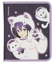 Папка для тетрадей «Space Anime» А5+, на молнии с трёх сторон, Erich Krause