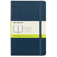 Записная книжка «Classic Medium» А6+, 120 листов, нелинованная, синяя, Moleskine