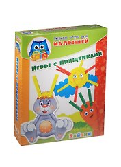 Настольная игра «Игры с прищепками. Зайчик» развивающая, Vladi Toys