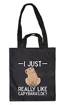 Сумка-шоппер Капибара (черная) (PU) (12134)