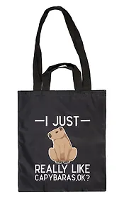 Сумка-шоппер Капибара (черная) (PU) (12134)