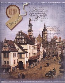 Тетрадь 96л кл. "СТАРАЯ ЕВРОПА" выб.УФ-лак с эффектом "холста", ассорти, Феникс