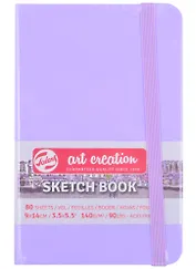 Скетчбук 9*14 80л "Art Creation" фиолетовый пастельный, нелинованн. 140г/м2, слоновая кость, тв.обл., Royal Talens