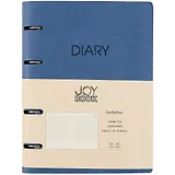 Ежедневник недат. А5 136л "Joy Book" синий деним, иск.кожа, интегр.переплет, 4 кольца, разделители