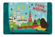Магнит Москва Успенский собор и Кремль (картон) (рисунок) (6х9) (Magniart)