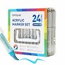 Маркеры акриловые 24цв "Lite" кисть, жидк.чернила, пласт.бокс, Languo