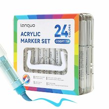 Маркеры акриловые 24цв "Lite" кисть, жидк.чернила, пласт.бокс, Languo