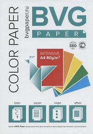 Бумага тонированная А4, 100 листов, 80г/м2, интенсив зеленая, «BVG paper», BVG