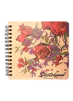 Скетчбук 200*200 120л "Гранат" крафт бумага 80г/м2, карт.обл., тв.подложка, гребень