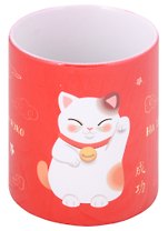 Кружка Котик Манэки-нэко (керамика) (330мл) (коробка)
