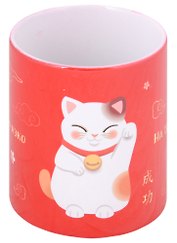 Кружка Котик Манэки-нэко (керамика) (330мл) (коробка)