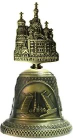 Колокольчик с фигуркой  "Спас-на-Крови" цвет бронза