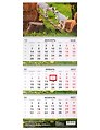Календарь квартальный 2027г 297*695 "Год огненной козы

" настенный, трёхблочный, спираль