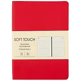 Ежедневник недат. А6 136л "SOFT TOUCH" пламенный красный, интегр.обл., иск.кожа, тонир.блок, скругл.углы, цв.торец, ляссе