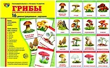 Грибы съедобные и несъедобные. 16 демонстрационных картинок с текстом