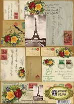 Декупажная карта Париж на письмах (S-061) (упаковка)