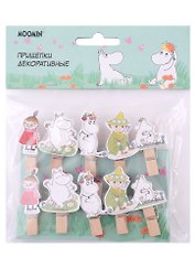 Прищепки декоративные «Муми-тролль с друзьями», 10 штук, MOOMIN