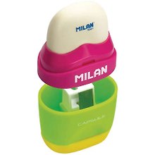 Точилка «Capsule Mix», 1 отверстие, пластик, Milan, с ластиком