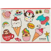 Альбом для рисования Unnika, "Модные наклейки", А4, 40 листов, на скрепке