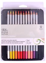 Карандаши цветные 24цв, мет.кор., Winsor&Newton