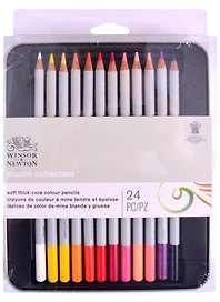 Карандаши цветные 24цв, мет.кор., Winsor&Newton