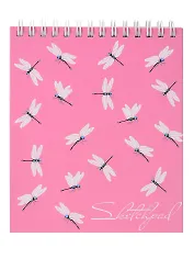 Альбом для эскизов, Скетчпад Феникс+ 60л., А6 Стрекозы обложка 7БЦ под матовой пленкой,на спирал