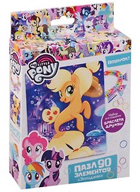 Пазл-мини, Оригами, My little pony Movie. Эпплджек 90л., (176х210)+браслетик в подарок 03412