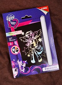 Набор для творчества Lori. Гравюра Hasbro Equestria Girls малая с эффектом голографии «Искорка»
