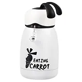 Термос Кролик с гибкими ушками черный/ белый с надписью (металл) (300 мл) (12-7306-F-3023)