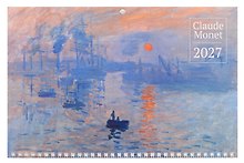 Календарь квартальный 2027г 297*695 "Клод Моне" настенный, трёхблочный, спираль, выборочный УФ-лак