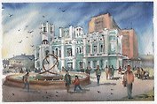 Открытка "Астрахань. Площадь перед ЗАГСом"
