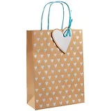 Пакет А5 25*18*8 Серебряные сердца жен., крафт