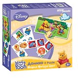 Игра, Домино, Step puzzle/Степ Пазл, Дисней, Винни Пух, Фигура, форма, цвет, с пазлом