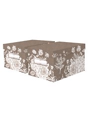 Короб S "Botanica" 15*18*27см, кашированный трехслойный гофро картон. Набор 2 шт.