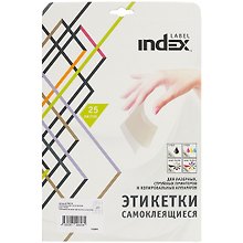 Этикетки самоклеящиеся на листах А4, 25 листов, 70х42 мм, белые, Index