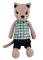 Игрушка мягкая Кот Джон, в одежде, 40 см, микс цветов ( черный, бежевый, коричневый)
