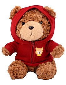 Мягкая игрушка Мишка (25см) (в красном худи) (коричневый) (12-202602-MSH10/1)