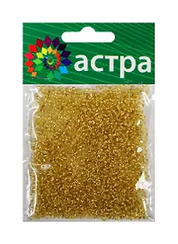 01 Бисер Астра (22Т золотой) (675288) (11/0) (20гр.) (стекло) (упаковка)