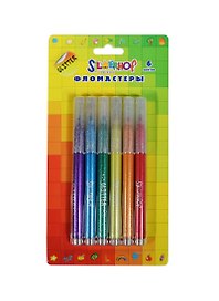 Фломастеры 06цв "EMOTIONS CREATIVE" с глиттером, блистер, подвес, Silwerhof