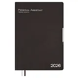 Ежедневник дат. 2026г. А4 120л "Шеврет глосс" коричневый, кожзам, мягк. переплет, тисн. фольгой, офсет, закругл.углы, справ.мат-лы, 2 ляссе, инд.уп, Escalada