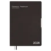 Ежедневник дат. 2026г. А4 120л "Шеврет глосс" коричневый, кожзам, мягк. переплет, тисн. фольгой, офсет, закругл.углы, справ.мат-лы, 2 ляссе, инд.уп, Escalada